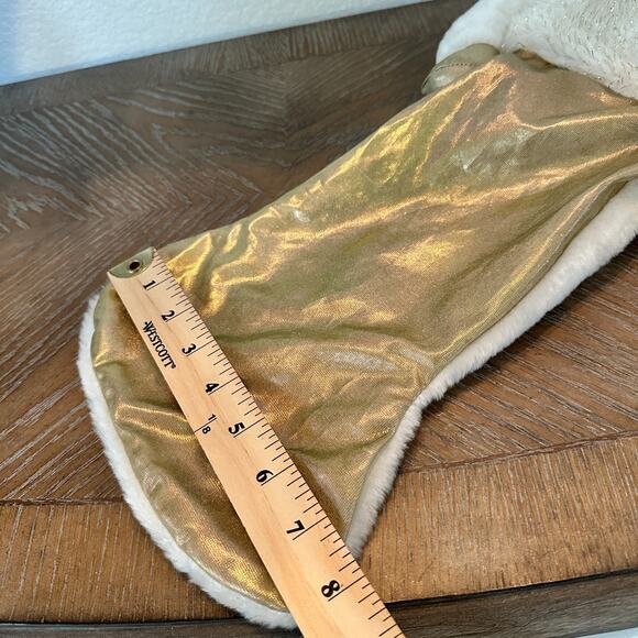 Vintage Plush Reindeer Stocking Stuffed Animal Gold Antlers Christmas Decor - Picture 8 of 11